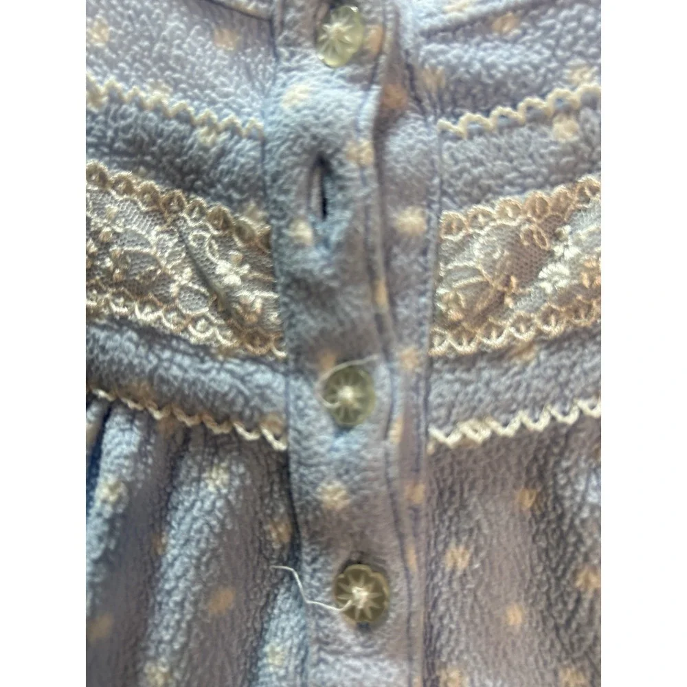Charter Club Intimates‎ Blue Dot Print Nightgown Lace Trim Sleepwear **READ**